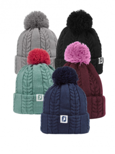 FootJoy Moteriška Cable Knit Bobble žieminė kepurė